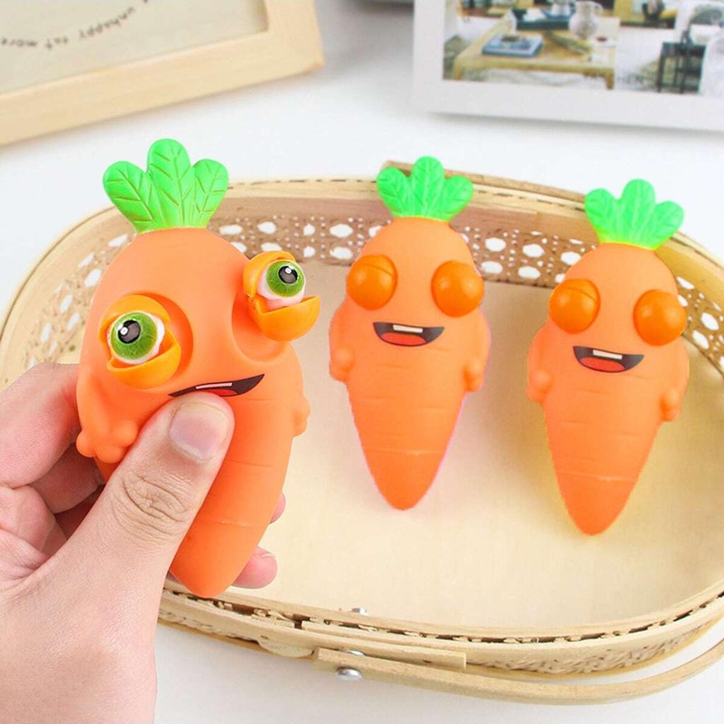 1pc-Super Soft Carrot Pinch Toy - Funny and Soft Interactive Stunning Vegetable Worm Toy - Suitable for Pets to Play and Chew