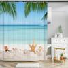 Seaside Scenic Beach Shells Shower Curtains Bathroom Curtain Frabic Waterproof Polyester Bath Curtains for Bathroom 180x180cm