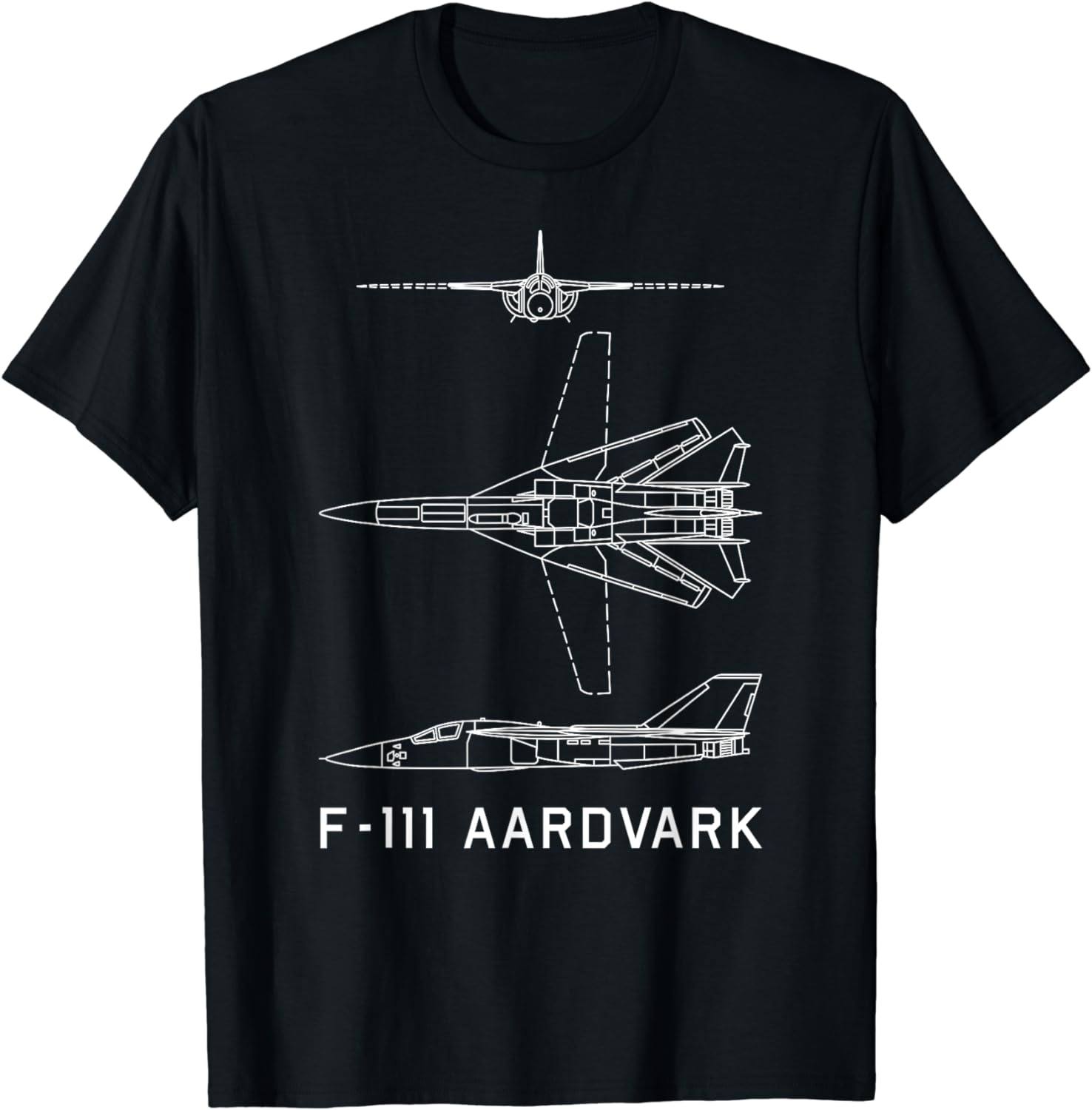 

F-111 Aardvark American Jet Plane Blueprint T-Shirt