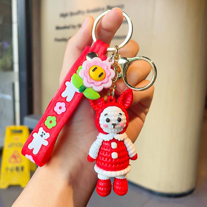 

Yarn Vibrant Bunny Keychain Fun Silicone Accessories For Graduations And Gatherings красный