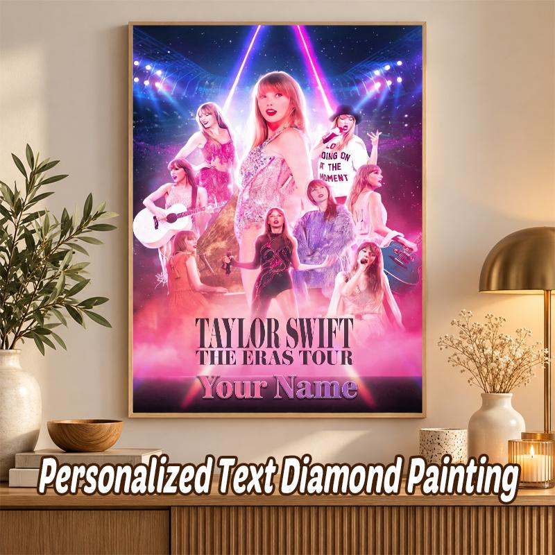 Taylor Swift Benutzerdefinierter Name Text 5D Diamantmalerei Set DIY Vollbohrer Diamantkunst Dekoration