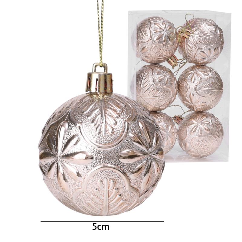 6/12PCS Christmas Ball Ornaments Xmas Tree Hanging Pendant Sets 5cm Colorful Ball Decoration for New Year Christmas Home Party