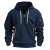 2025 Neue Mode Herren Herbst Winter Sweatshirt Kapuzenpullover mit Reißverschluss Mehrere Taschen Pullover Herren Sportlich Lässige Jacke
