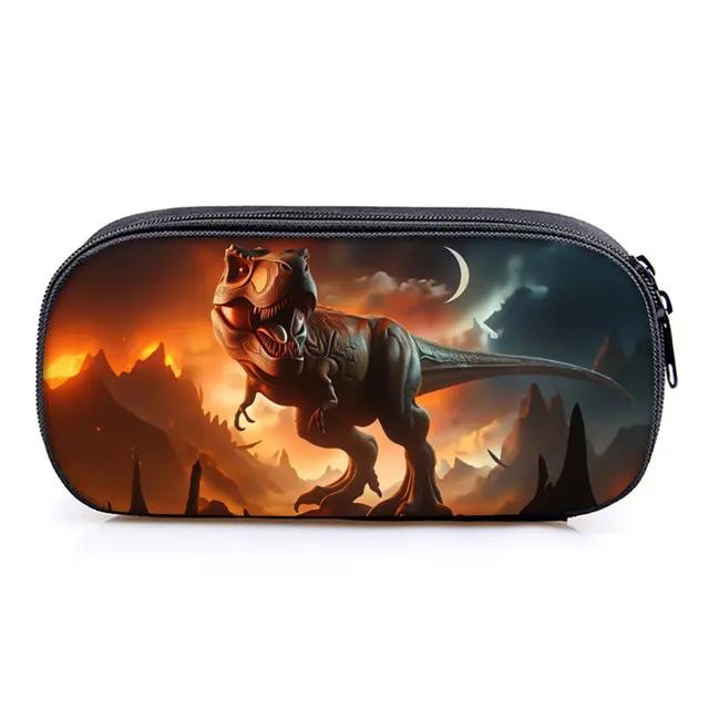 Hot Sales Dinosaur Print 3D Cartoon Layered Pencil Case & Pen Bag Best Gift for Boys/Girls School Supplies