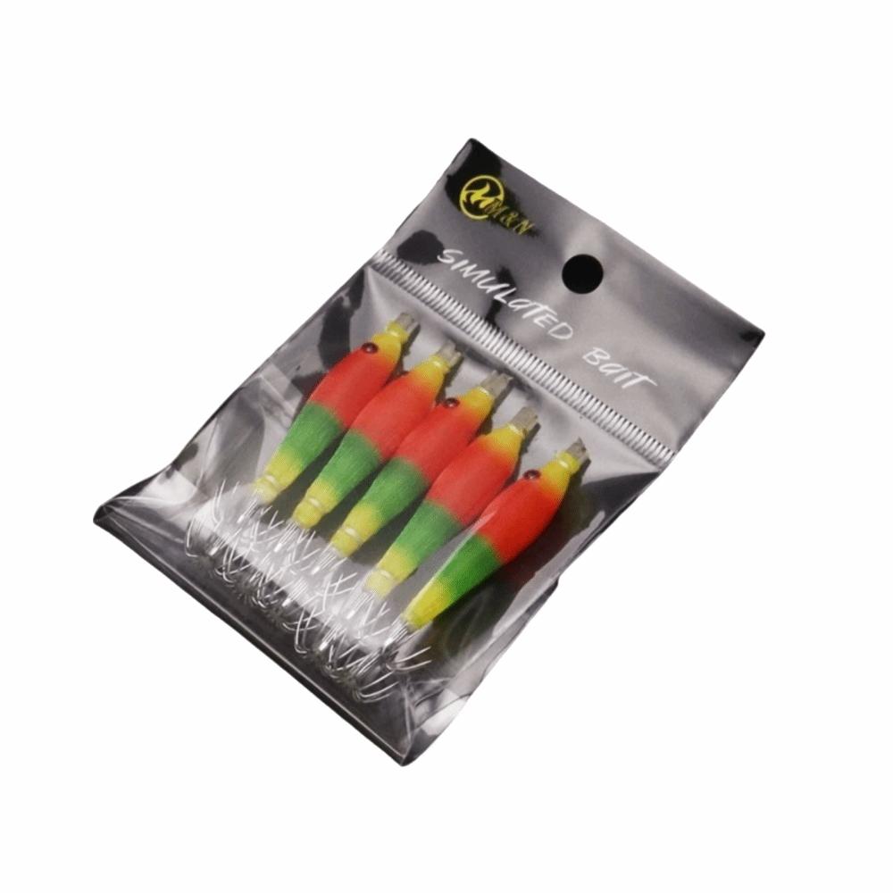 5pcs/bag Luminous UV Fishing Octopus Jig Blowing Tube Squid Hook Explosion Hook Freshwater Fishing