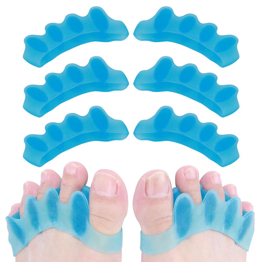 4 Pairs Toe Separator Silica Gel 2‑Toe Seperater Correction Bunion Pain Relief Orthotics ToolBlue Average Size
