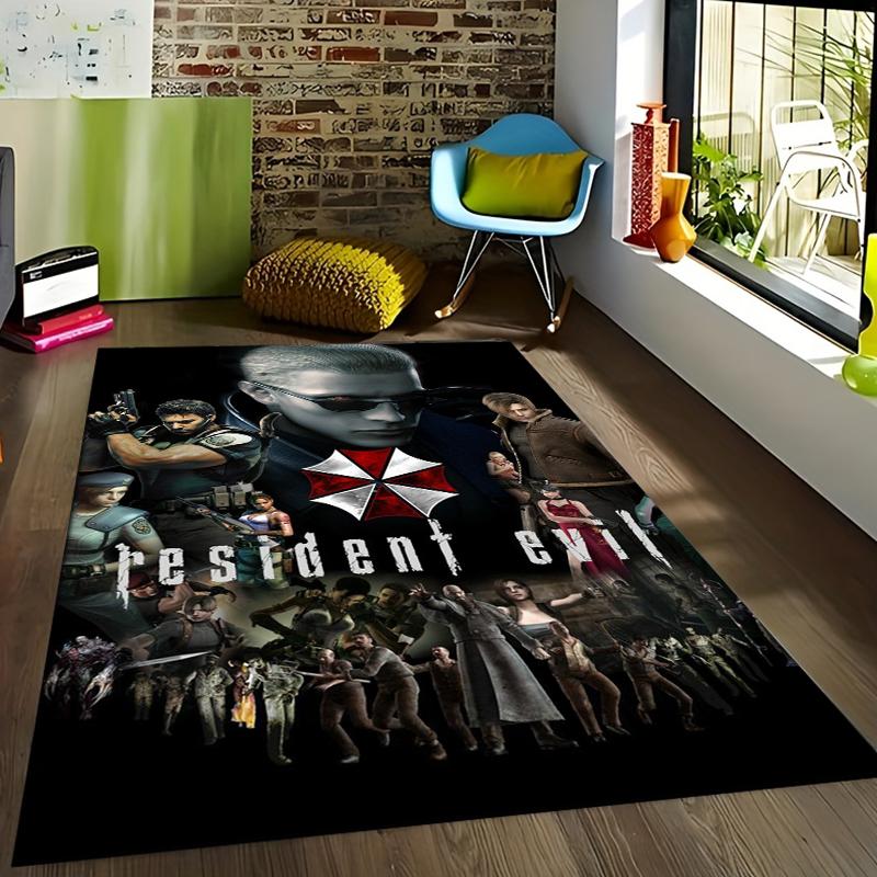 R-Resident Evil Games Gamer Area Rug,Carpet Rug for Living Room Bedroom Sofa Doormat Decoration, decoration chambre