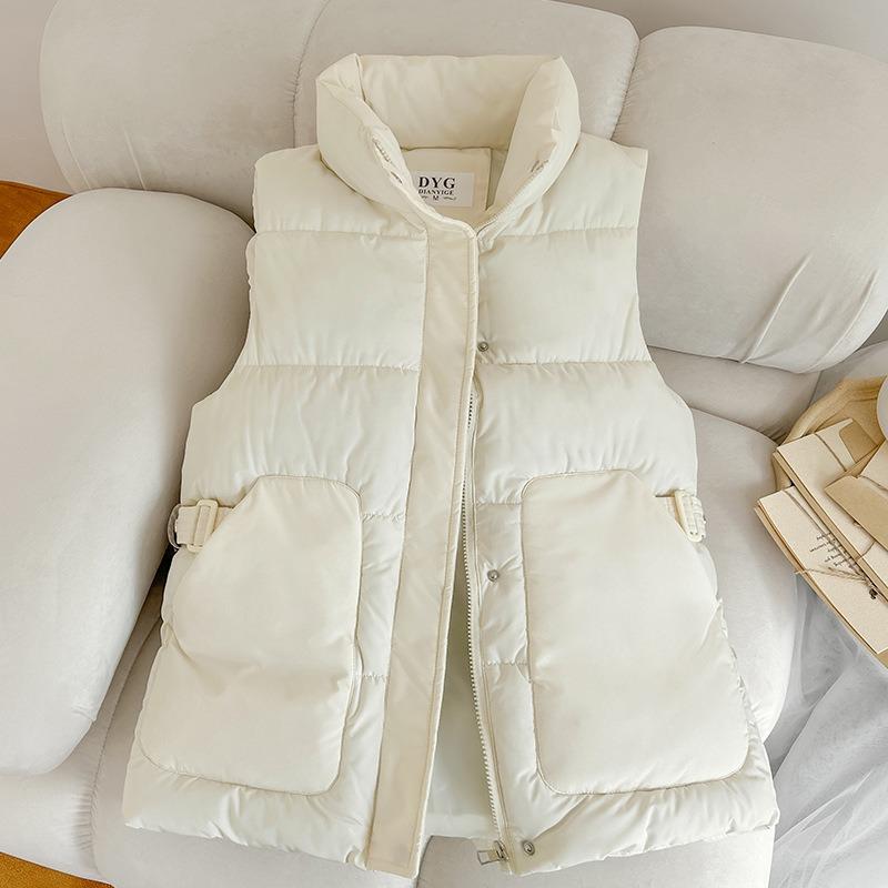Cotton vest women's autumn and winter new stand-up collar loose outer wear sleeveless cotton clothes cotton vest vest vest tide