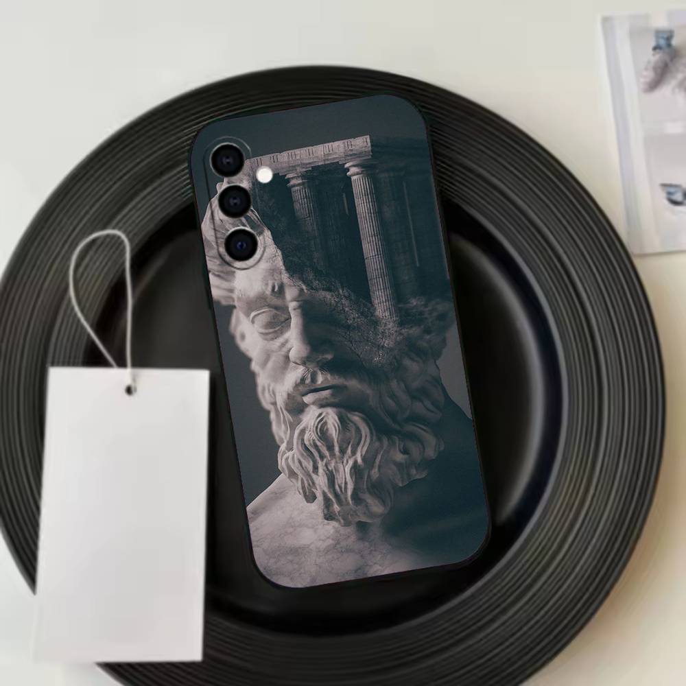 Renaissance A-Art  Phone Case Black Silicone Soft For Samsung Galaxy A73,A72,A71,A70,A53,A52,A51