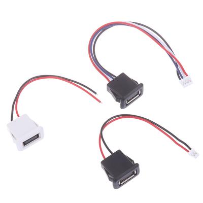 Conector de porta de carregamento USB 2.0 fêmea com cabo USB 2.0, soquete de carregador com Ph2.0