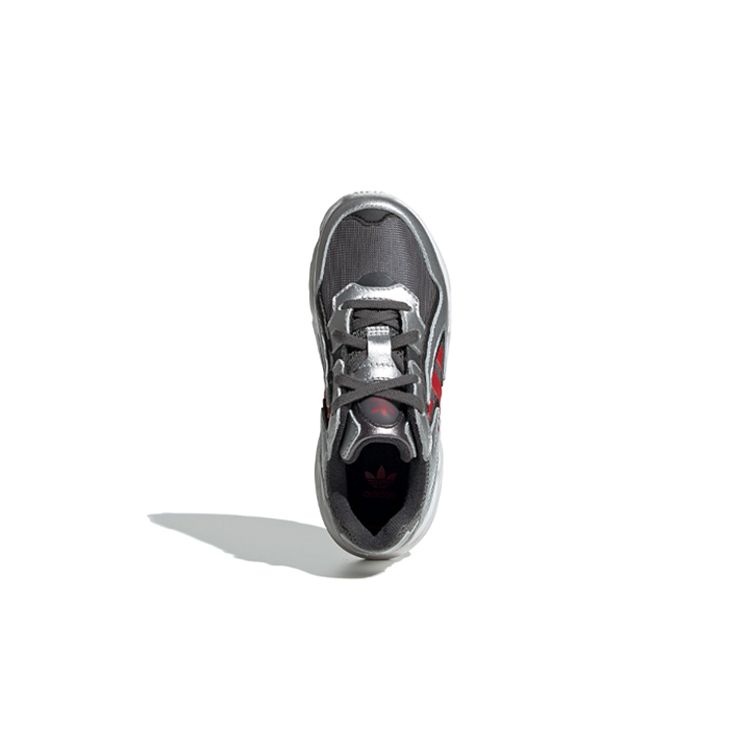 adidas Originals Yung-96 Chasm Non-Slip Low-Top Casual Shoes Kids Sneakers Silver Red White EE9302