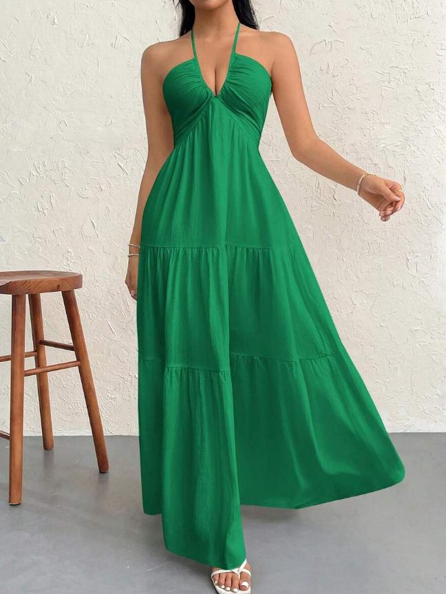European and American Fashion Summer New Women's Halter Neck Dress