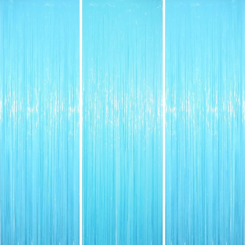 3 Pack 3.3x8.2 Feet Gold Foil Fringe Backdrop Curtains, Tinsel Streamers, Fringe Backdrop for 2025 New Years Eve, Graduation, Birthday, Baby Shower,