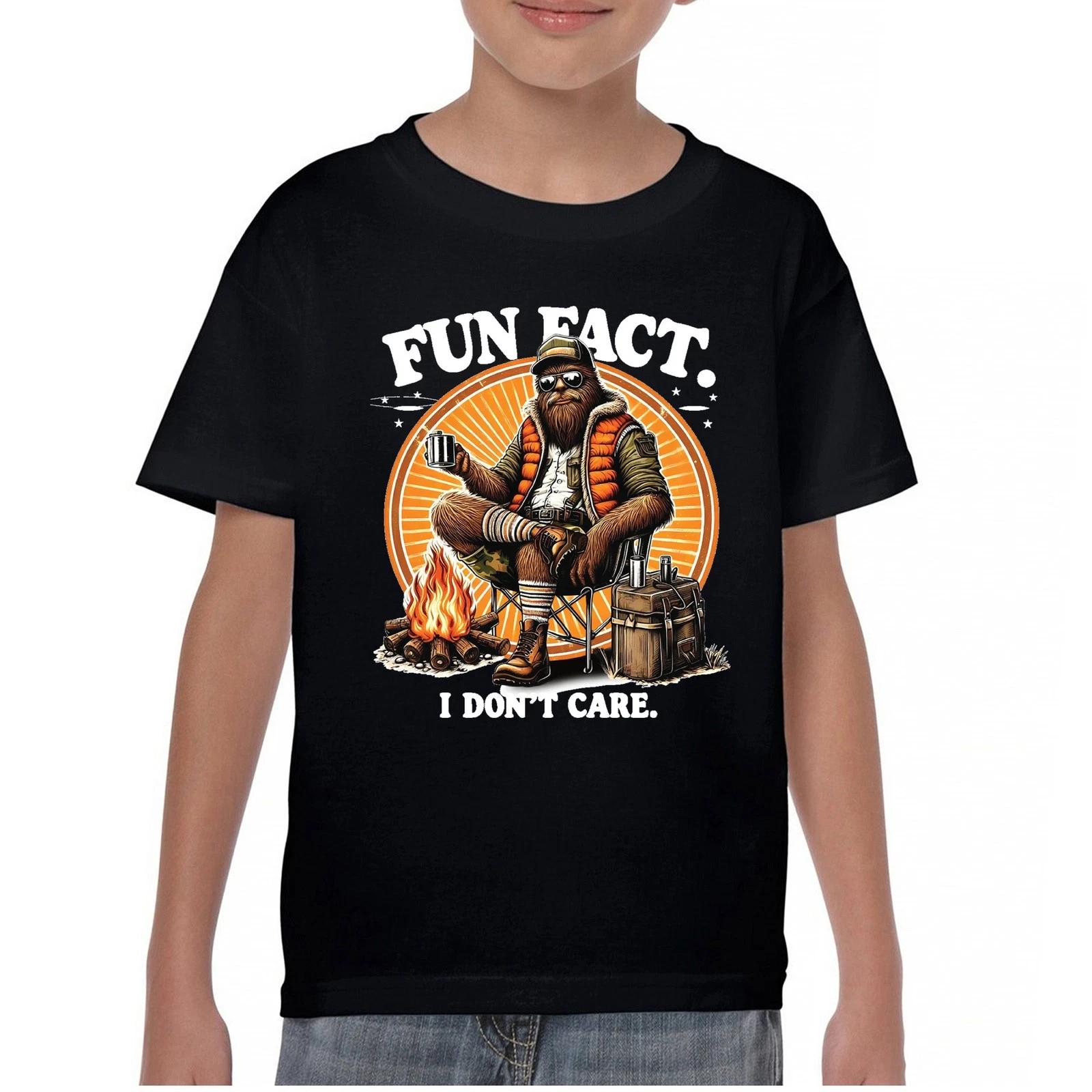 Bigfoot Fun Fact Youth kids boys T-Shirt Sasquatch Hide and Seek Champ Camping Kids 100