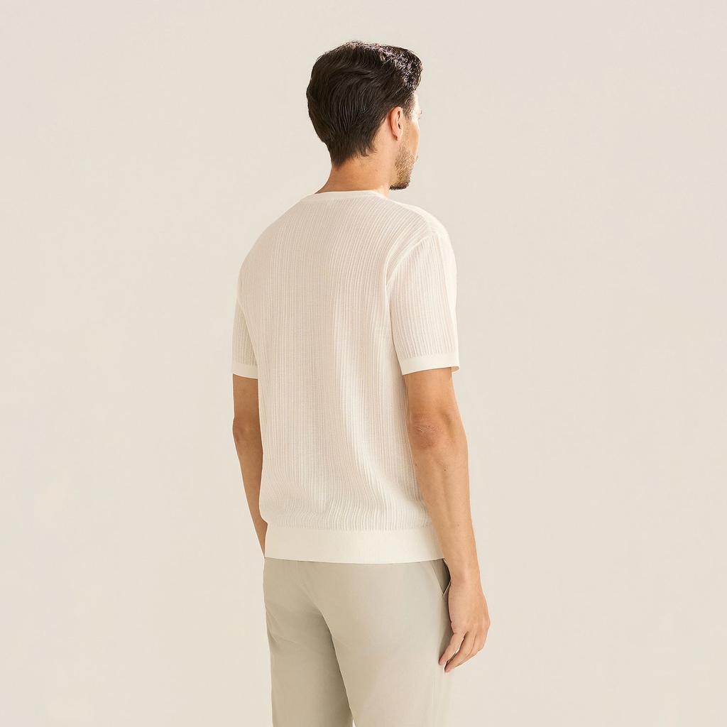 FERRAROMILANO Cotton Round Short Sleeve Knit White (Am0Gtsr20131)