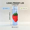 1PC Juicy Red Strawberry Fruit Print 750ml Color Plastic Sports Water Bottle Leakproof Flip Straw Lid Suitable for Sports Office Home Use