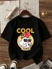Kids Short Sleeve T Shirt Cool Dude Cartoon Chicken With Sunglasses Graphic Crew Neck Casual Summer Tee For Boys Girls