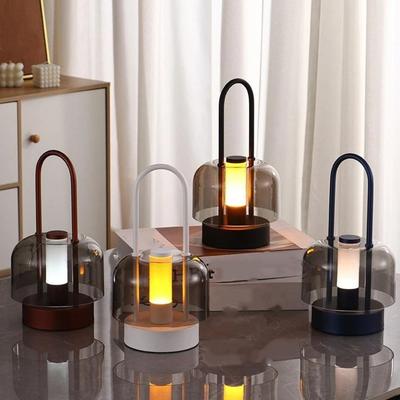 Rechargeable Camping Style Lamp Tri Color Stepless Dimming Desk Lamp Touch Switch Acrylic Material Night Light Reading Light