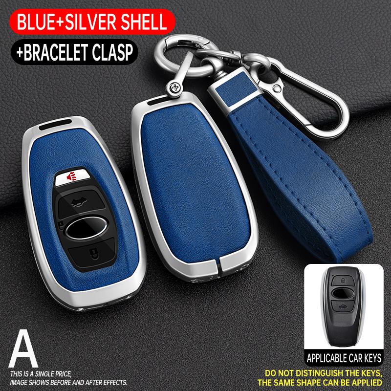 3/4 Tlačítka Slitina Zinku + Kůže Kryt Pouzdra na Klíč Fob pro Subaru BRZ Forester Legacy Outback WRX STI Impreza XV Crosstrek