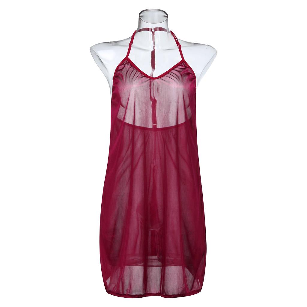 Women Sexy Satin Sleepwear Babydoll Lingerie Nightdress Pajamas