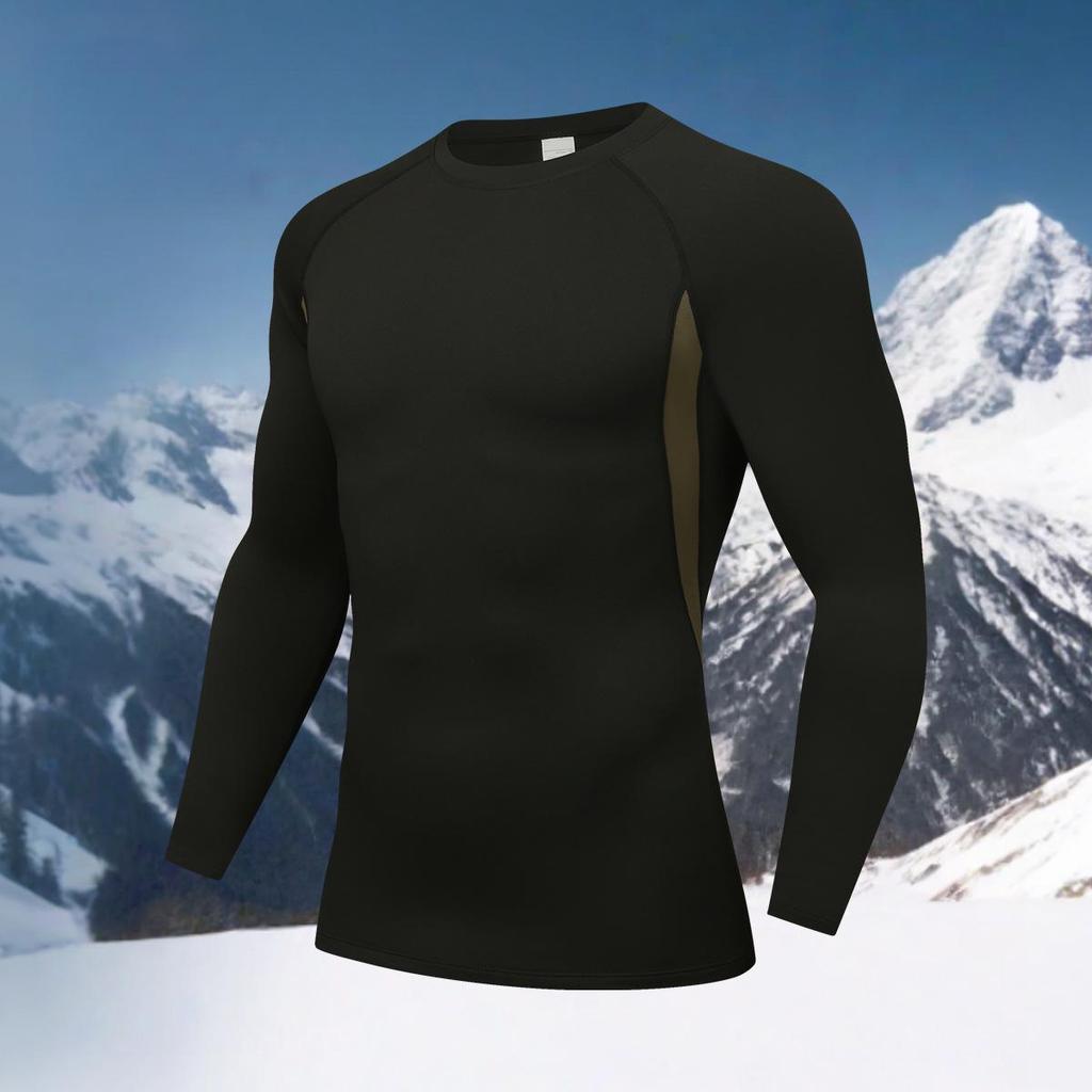 Men's Quick-Dry Fleece-Lined Base Layer for Outdoor Sports, Hiking, Mountaineering, Skiing, and Fitness