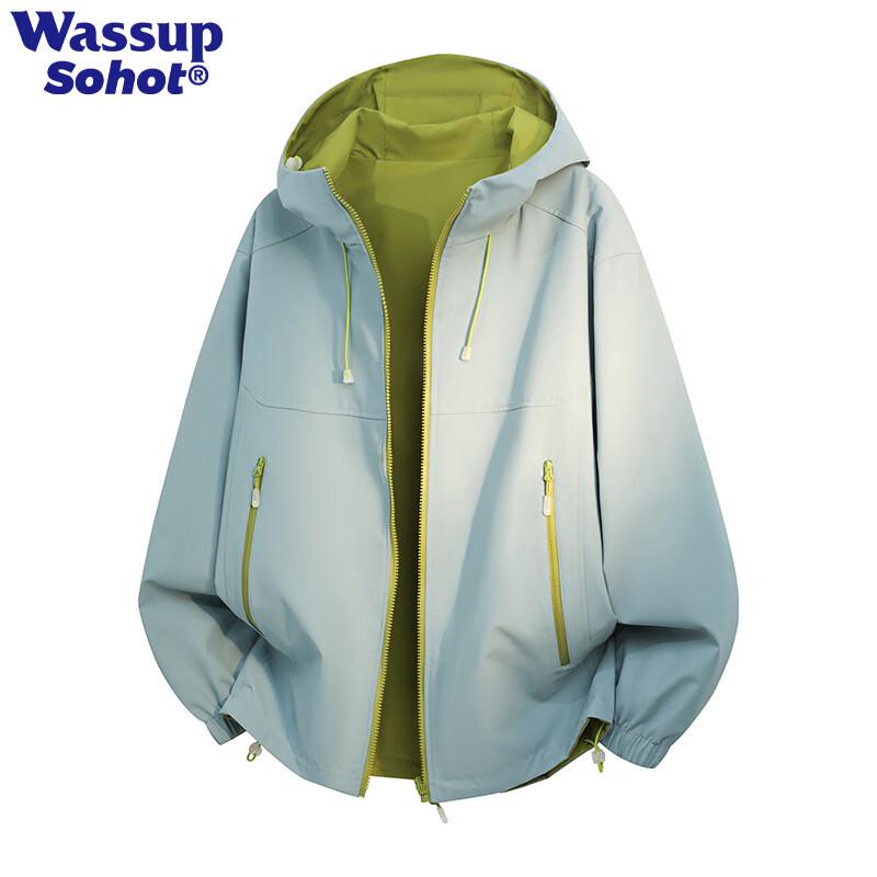 Wassup Sohot Men s American Style Reversible Windproof Jacket 3XL