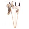 Wooden Scratching Wand Feather With Mini Bell Pet Supplies Cat Toy Interactive Stick Tease Cat Rod