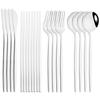 12-16Pcs Chopsticks Knife Fork Spoon Cutlery Set Green Gold Dinnerware Set Luxury Stainless Steel Flatware Korean Tableware Set