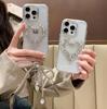 Luxury Rhinestone Heart Pendant Phone Case for iPhone 15/14/16 Pro Max/17 Air