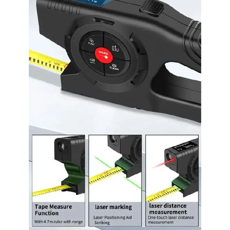 Snakol Digital Distance Meter Laser Tape Measure Electronic Ruler with Green Laser Line Marking 50M 70M 100M 120M Rangefinder