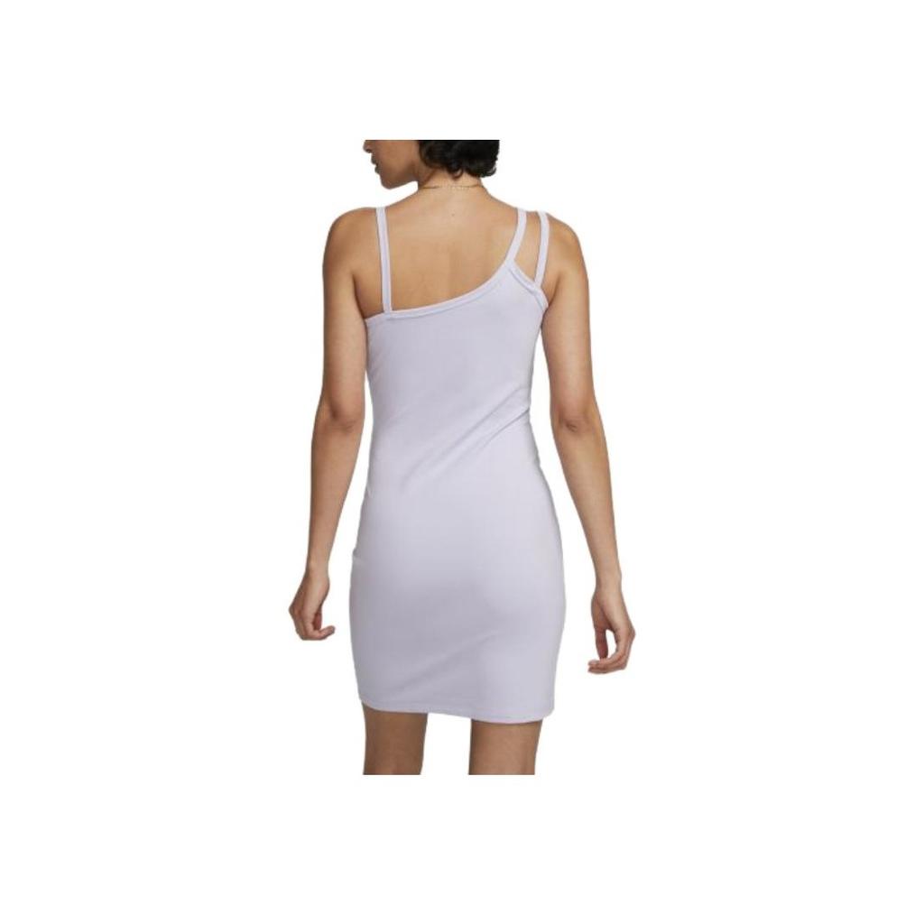 Nike Solid Color Logo Embroidered Sleeveless Dress Women Dresses Light-Purple DV7935-536