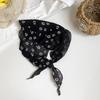 Triangle Scarf Scarf Women's New Floral Headscarf Summer Women's Pastoral Leisure Curved Tooth Edge Silk Scarf Scarf Small Fresh Hair Accessories