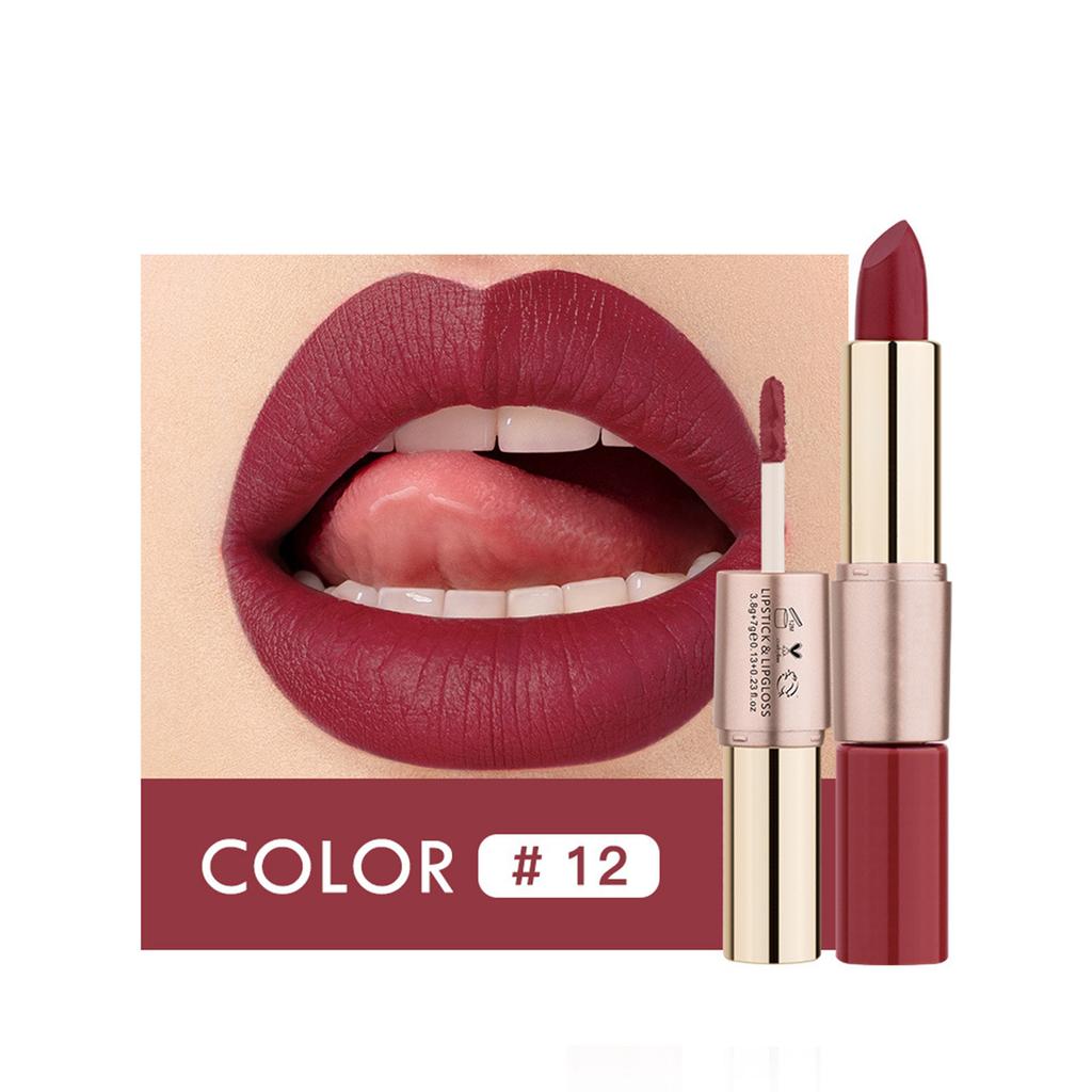 2-in-1 Lipstick & Gloss Hybrid with Matte Finish | All-Day Festival Makeup for Casual, Work & Celebration