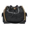 Bolso de hombro de cuero acolchado con cordón Charlie para mujer negro 185831-001