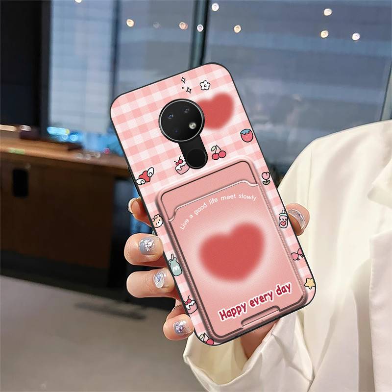 

Силіконовий чохол-кишеня для картки для Nokia 6.2/7.2 Повний обхват Захист від пилу М який чохол Мила задня кришка Міцний Протиударний чохол Nokia 6.2/7.2