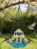 Hanging Solar Bird Bath Fountain Wildlife Feeder Bird Bath Bowl with Solar Powered Pump for Outdoor Garden Backyard Patio Lawn