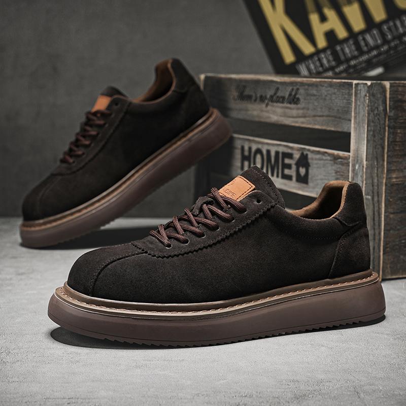 Brand Men Casual Genuine Leather Shoes Thick Bottom Office Oxford Business Shoes Comfy Antiskid Outdoor Running Sneakers Shoes