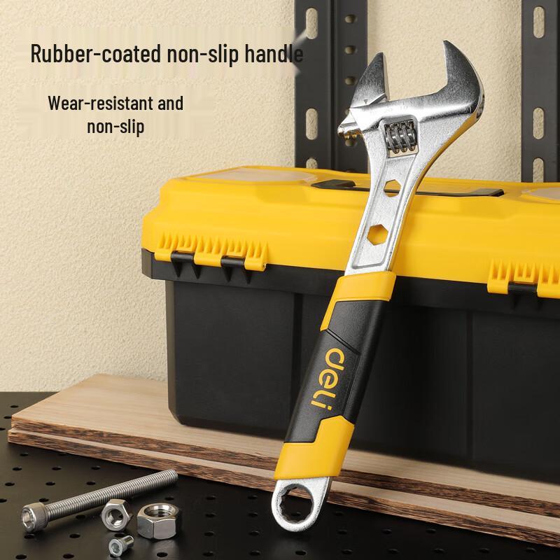 Deli Rubber Handle Adjustable Wrench
