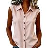 Women’s Collared Button Down Striped Sleeveless Shirt Top with Classic Fit for Daily Office Wear and Casual Outings