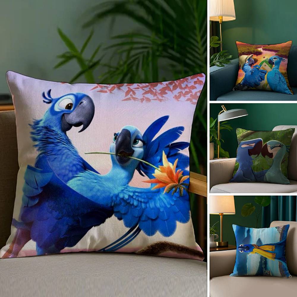 R-Rio A-Adventure Pillow Case Plush Linen Soft Double Sided Printed Design Throw Cushion Decorative Home