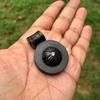 Handmade Ebony Wood Flower Pendant, Carved Cocktail Jewelry