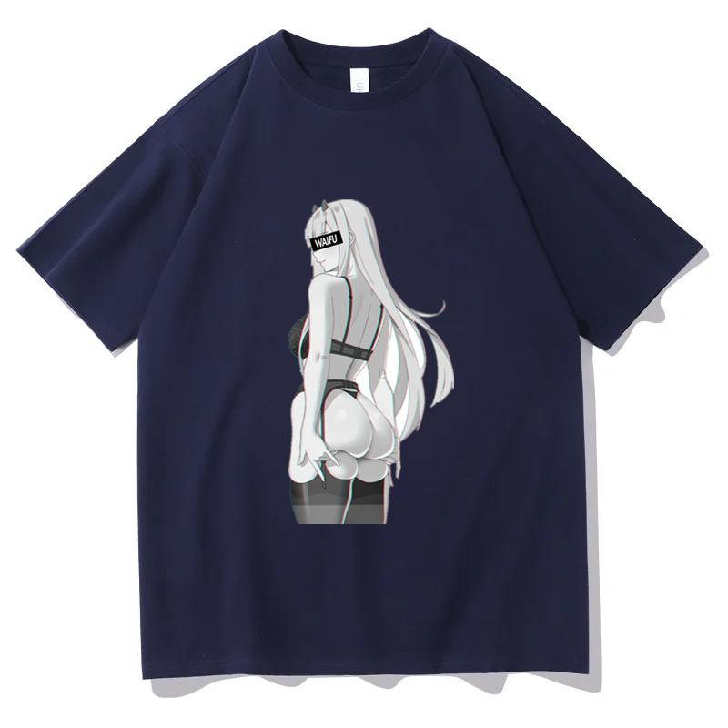 Sommer Baumwoll T-Shirt Harajuku Anime Egirl Print T-Shirt Y2k Casual Kurzarm T-Shirt Unisex Oversize Streetwear Kleidung