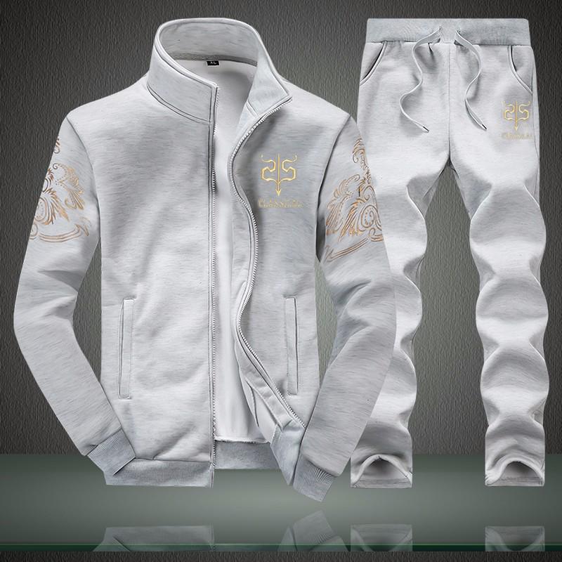 Heren herfstpak 2024: Koreaanse stijl tweedelige casual sportset, maten M-8XL