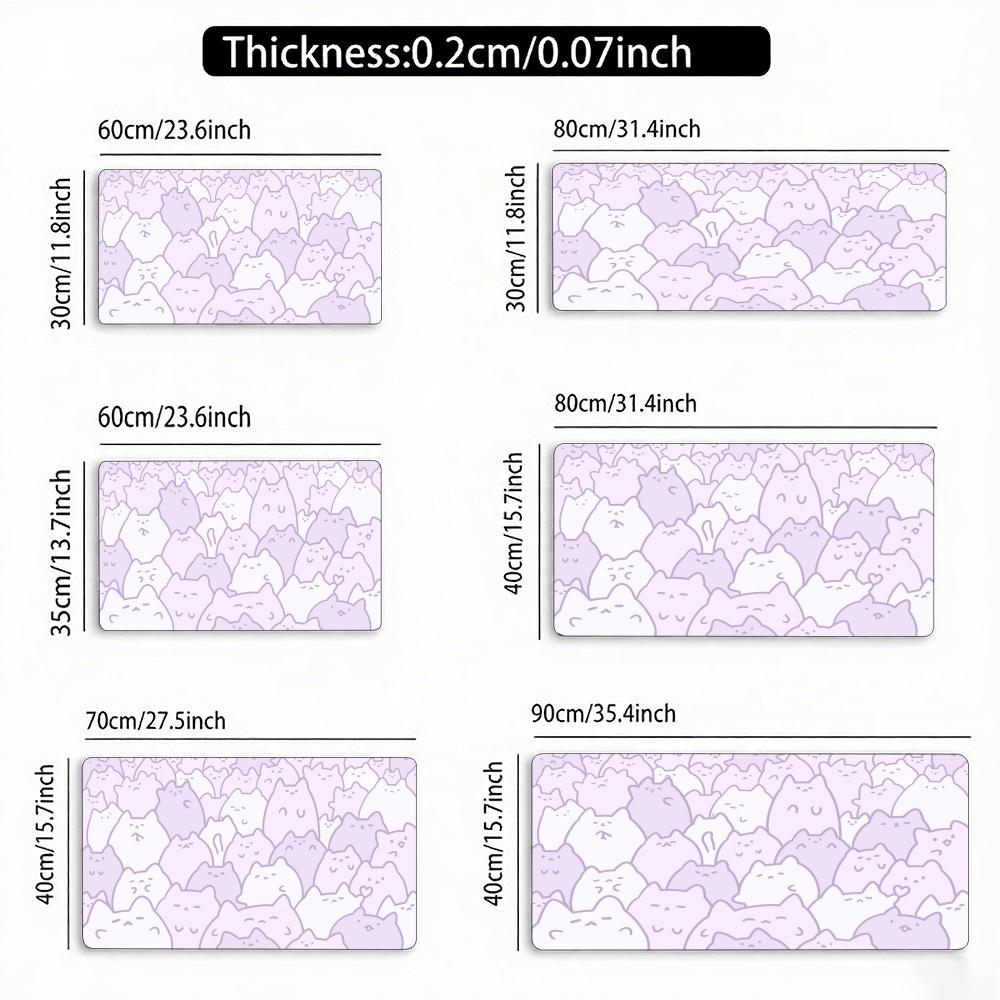 Cute Pink Cat Mouse Pad Large Size Rubber Base Antislip PC Desk Accessories Mousepad for Office  Gamer Keyboard Mats Decor Mat