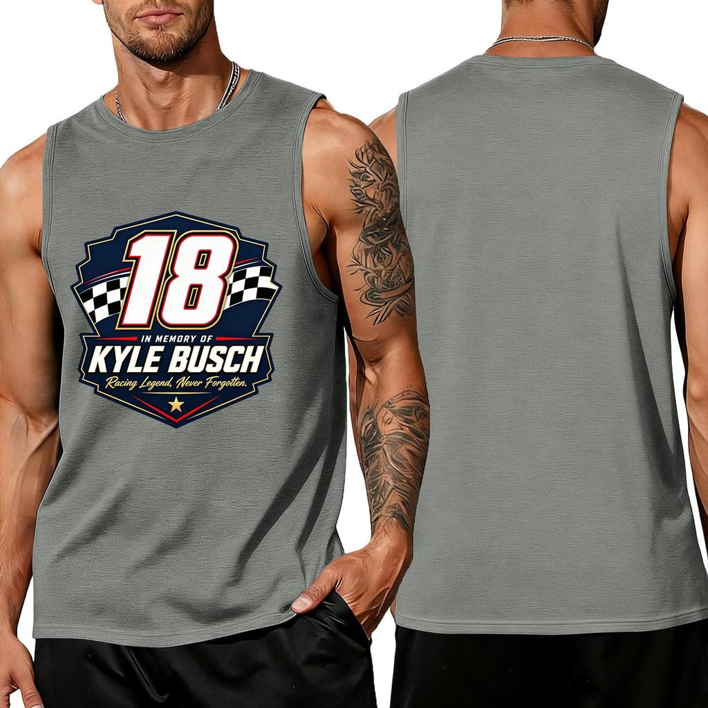 Men's Racing Graphic Sleeveless Tank Top Muscle Fit Casual Summer Shirt Lightweight Breathable Fabric Comfortable Design