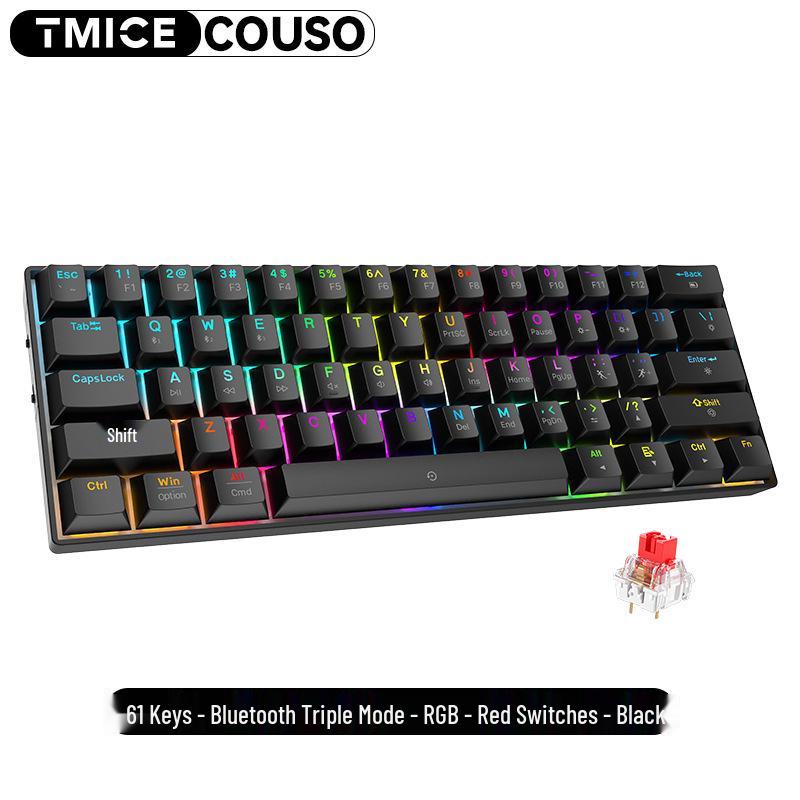 Custom Blue Switch Mechanical Keyboard - 68-Key Wired Office & Gaming with Side-Printed Keys