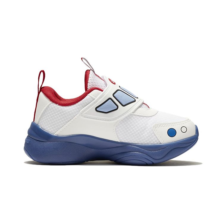 Li Ning Childrens Starshine Non-Slip Shock Absorbing Wear-Resistant Casual Shoes Kids Casual Shoes White Blue YKNS024-1