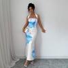 2026 European and American women's clothing explosive new neck halter long dress hip-wrapped printed dress