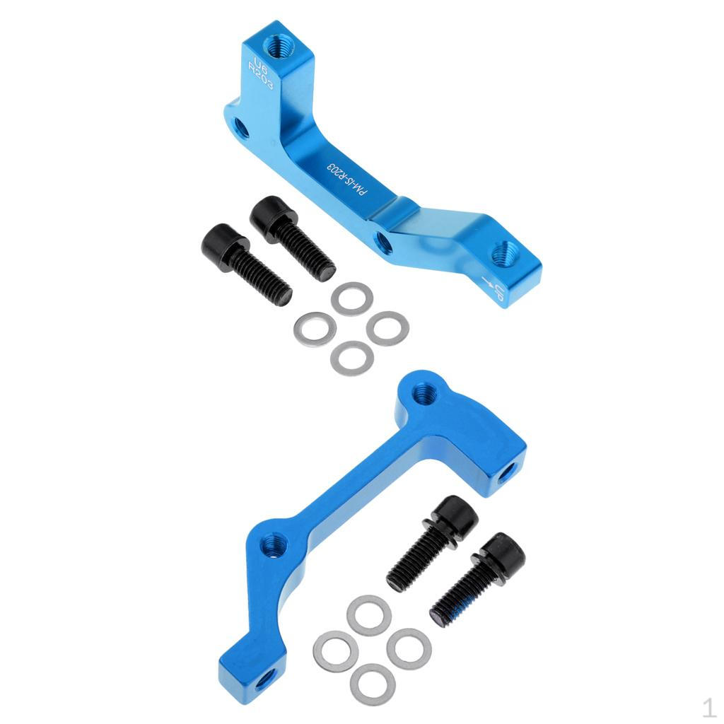 2 Piece Aluminum Alloy Bicycle Cycle Disc Brake Adapter for 8 "Bore -R203 , Blue