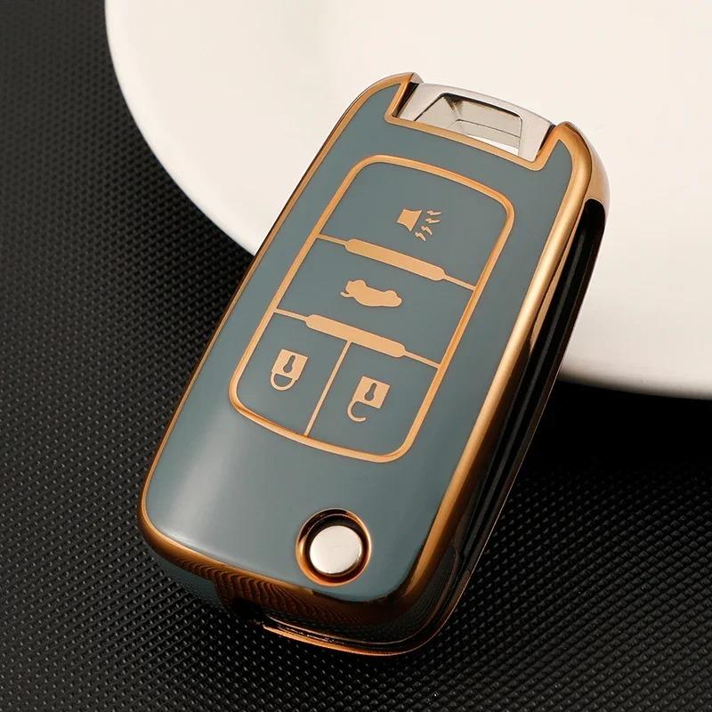 TPU Flip Car Key Fob Case Cover for Chevrolet Cruze Impala Camaro Garna Equinox Volt Yakista AVEO Impala GMC Buick Excelle GL8